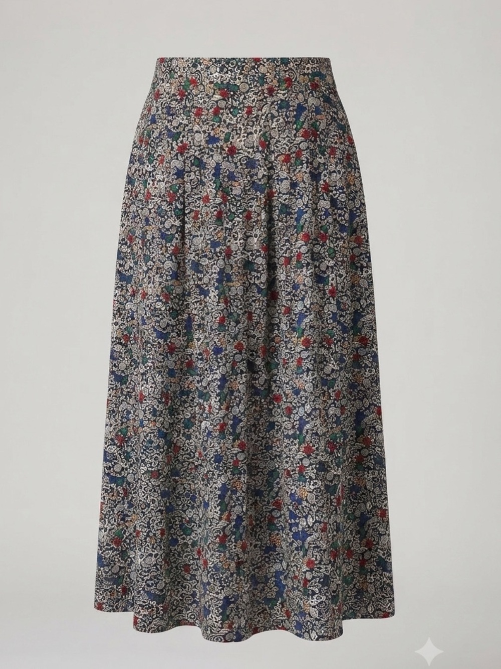 Vintage Talbots Floral Midi Skirt Pleated High Waist Cottagecore Boho Size 14